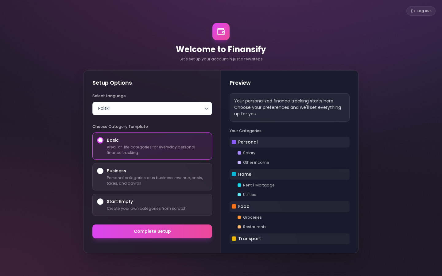 First screen of the Welcome Wizard — greeting with the user's name