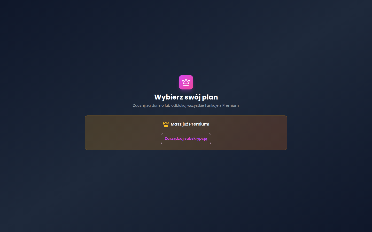 Ekran płatności z wyborem planu miesięcznego/rocznego